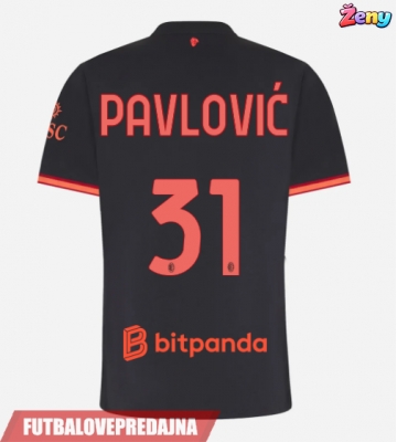 Lacne Ženy Futbalové dres AC Milan Strahinja Pavlovic #31 2026-27 Krátky Rukáv - Tretina